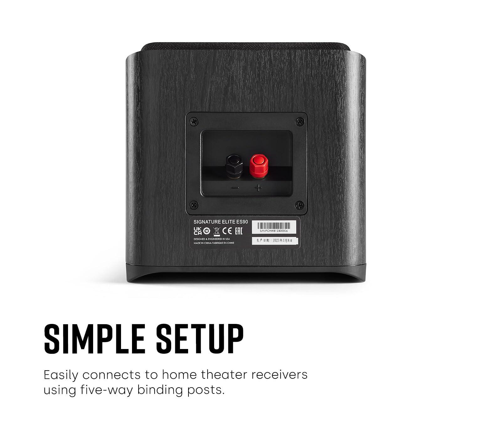 Polk Audio Polk Signature Elite ES90 Height Module Speaker (Pair) for Immersive Overhead Sound, Terylene Dome Tweeter, Mica-Fortified Polypropylene Midrange Woofer, Dolby Atmos, DTS:X, & IMAX Enhanced, Black