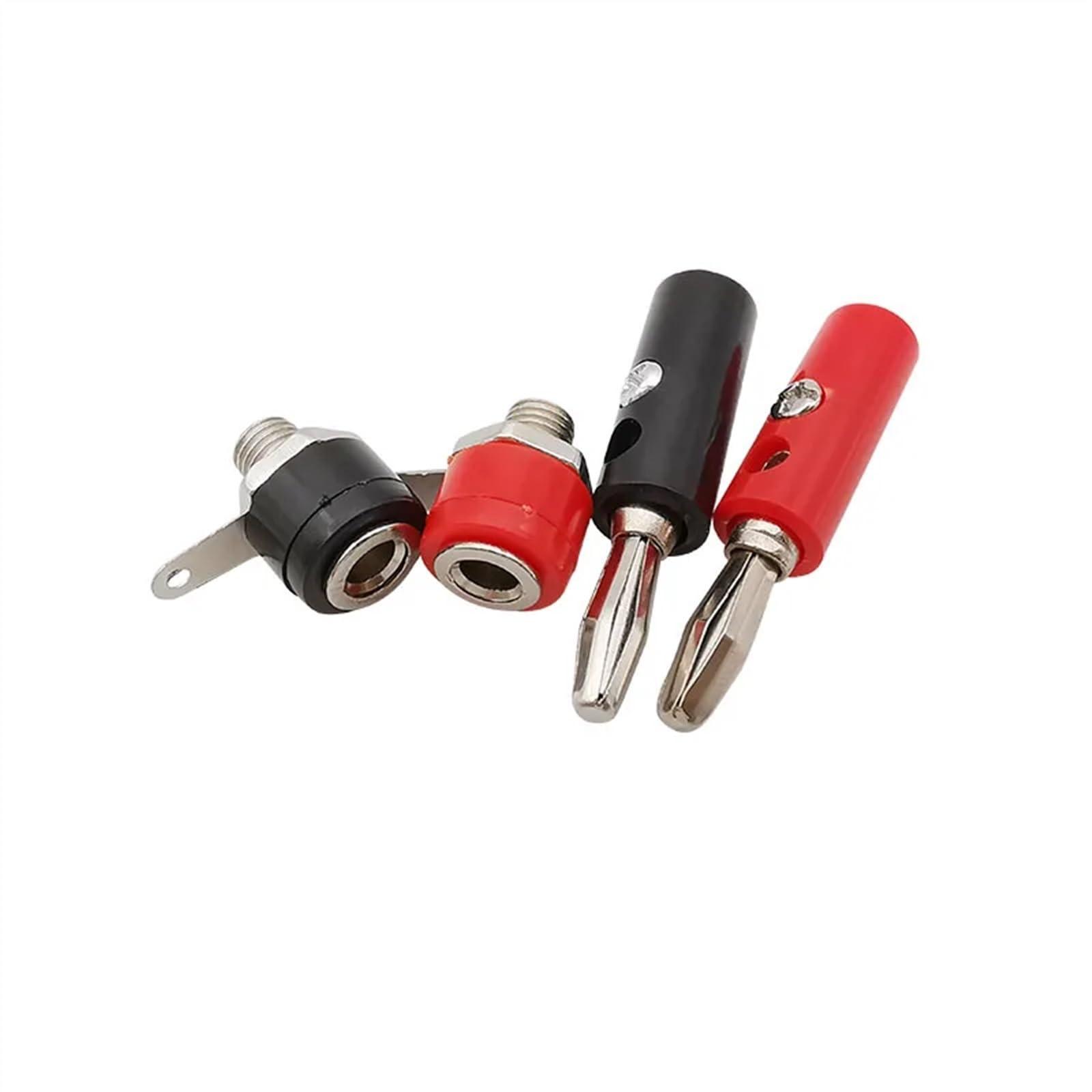 WUZDPRCJ 10Pair 4mm Banana Plug Socket Connector Red Black Male Female Binding Post Test Terminal Panel Mount Adapter Connectors