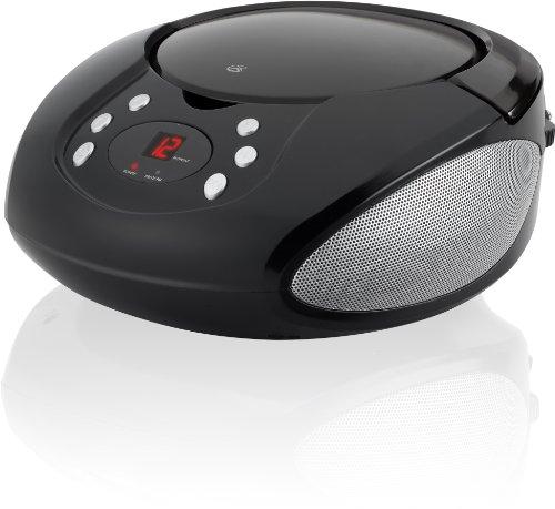 GPX GPX, Inc. Portable Top-Loading CD Boombox with AM/FM Radio and 3.5mm Line In for MP3 Device - Black, Single