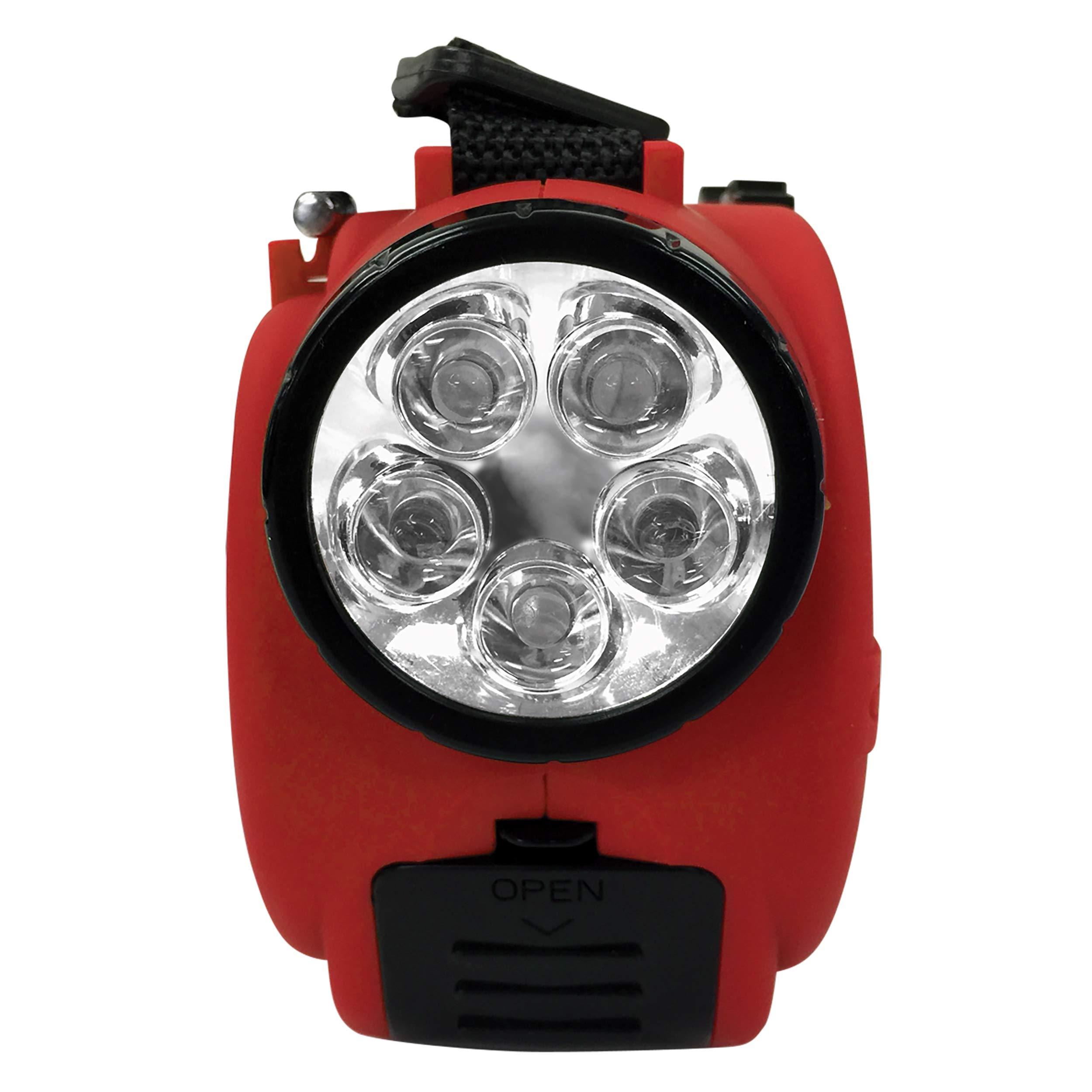 Jensen JENSEN JEP-650 Portable Digital AM/FM Weather Radio with Weather Alert, Flashlight, and 4-Way Charging, Red, JEP-650