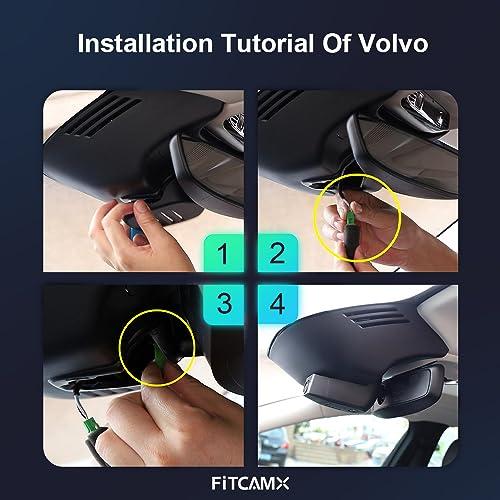 FITCAMX Fitcamx 4K Dash Cam Suitable for Volvo S60 V60 T5 T6 T8 B5 2022 2021 2020 2019, Integrated OEM Look, 2160P UHD Video Quality, Loop Recording WiFi, G-Sensor, Night Vision, Easy to Install, 64GB Card