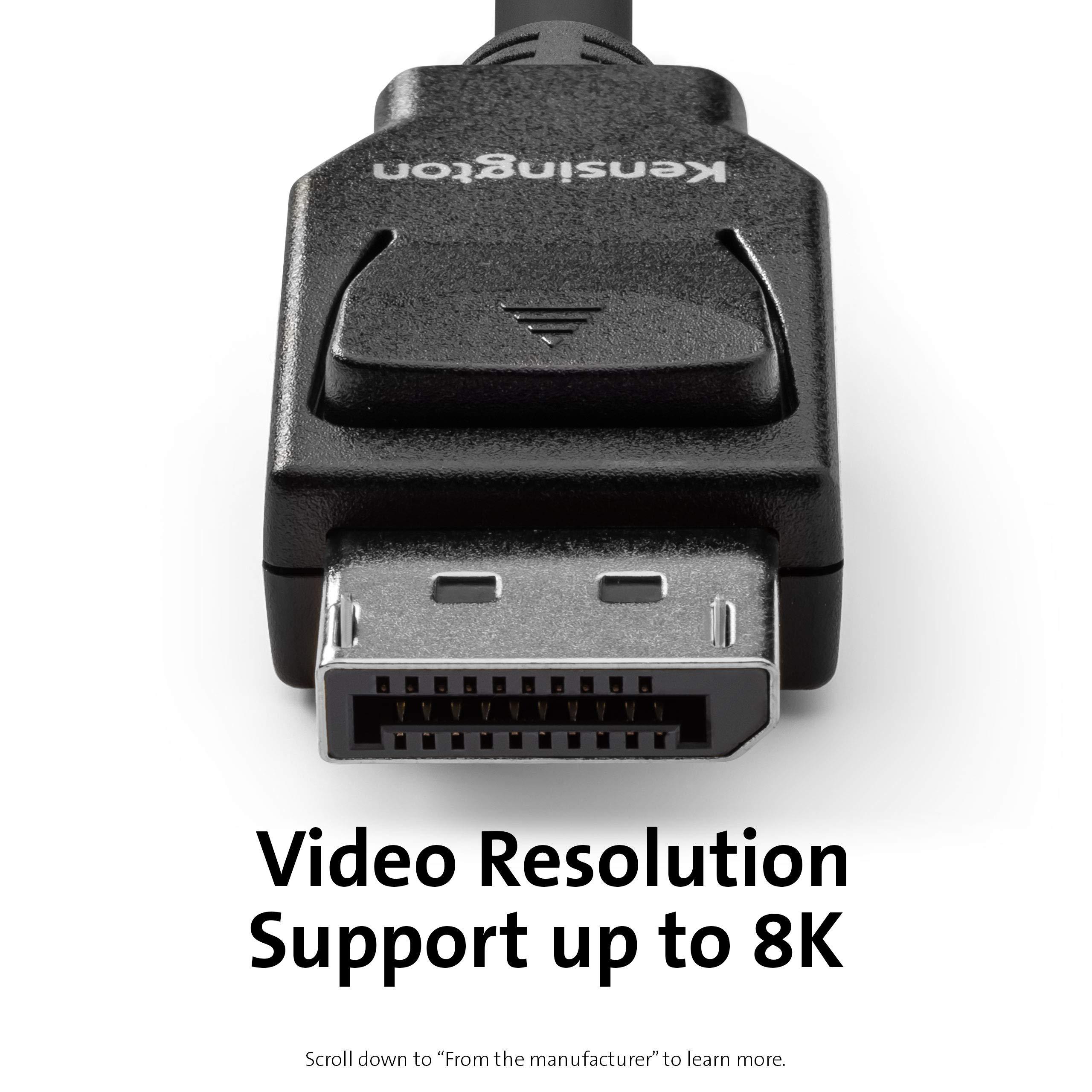 Kensington Kensington DisplayPort 1.4 to DisplayPort 1.4 Cable, 6ft (K33021WW)