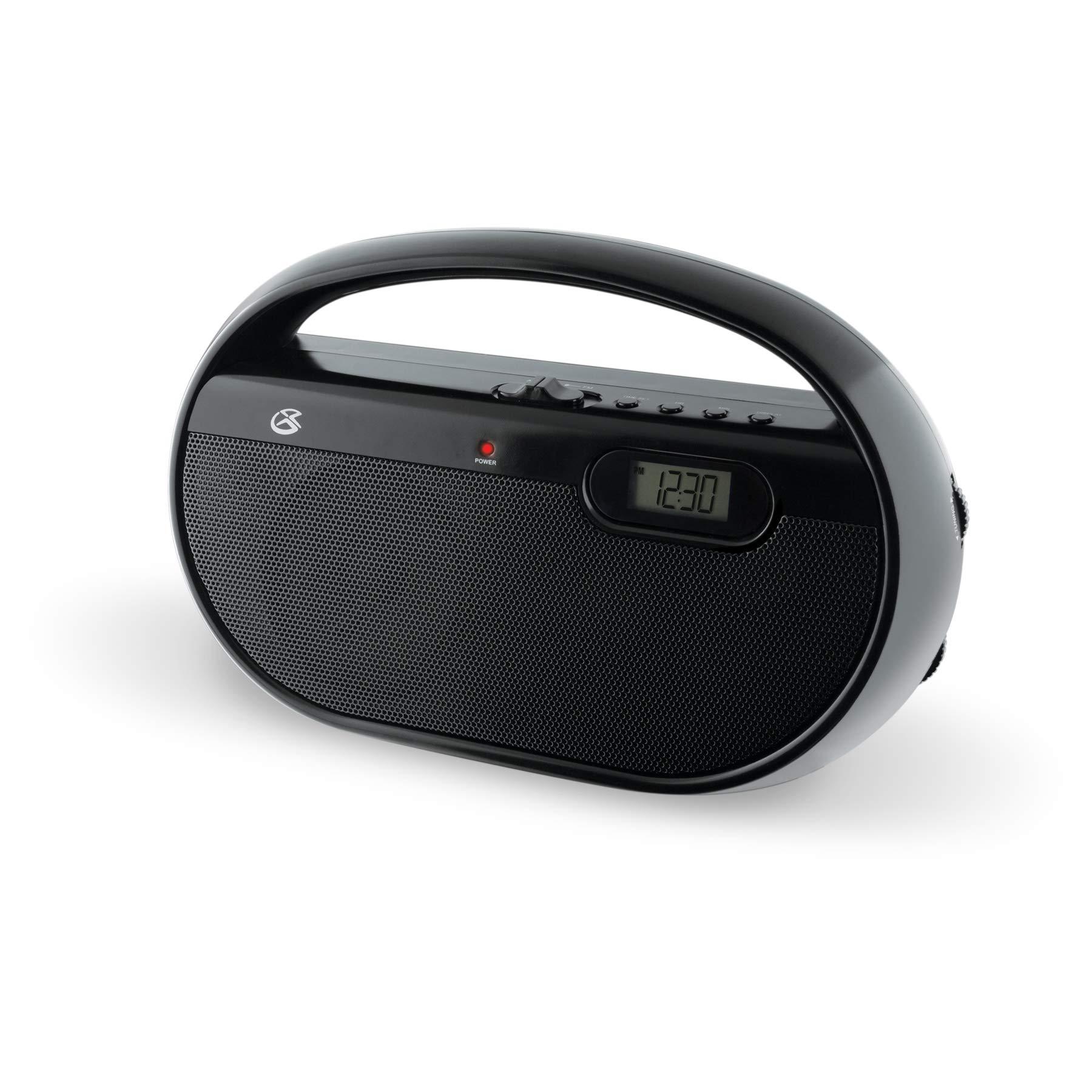 GPX GPX Portable CD Boombox with AM/FM Radio (Red/Black) and Portable AM/FM Radio with Digital Clock (Black)