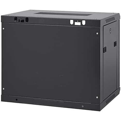 VEVOR VEVOR 9U Wall Mount Network Server Cabinet, 15.5\'\' Deep, Server Rack Cabinet Enclosure, 200 lbs Max. Ground-Mounted Load Capacity, with Locking Glass Door Side Panels, for IT Equipment, A/V Devices