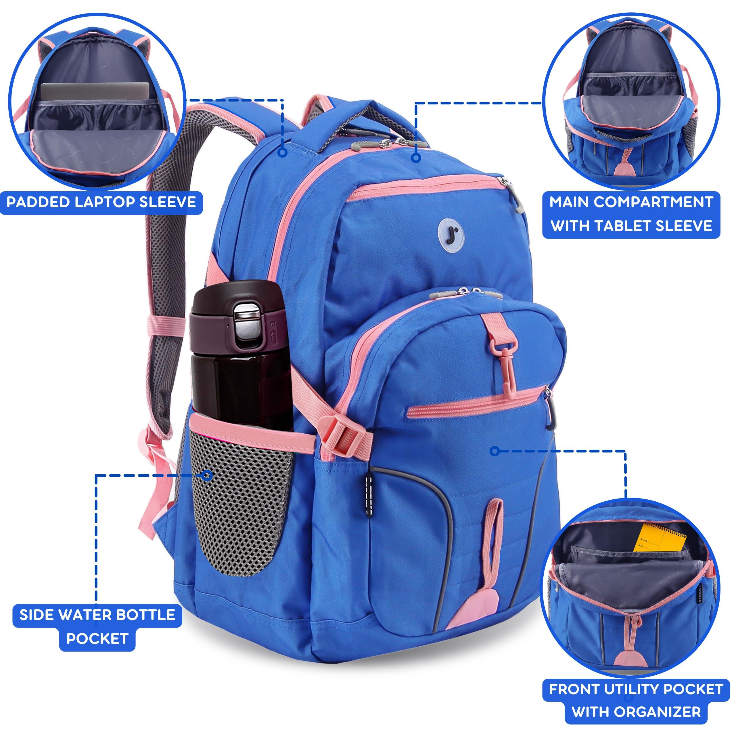 J World New York J World New York Atom Multi-Compartment Laptop Backpack, Navy Pink, One Size