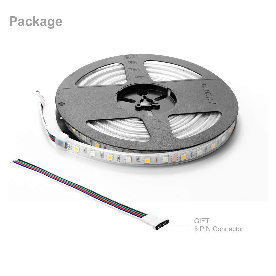 BTF-LIGHTING BTF-LIGHTING 5050 RGBW RGB+Warm White(2700K-3000K) 150RGB+150White LED Tape Light 5m 16.4ft 60LED/m Multi-Colored IP67 12mm Width FPCB DC12V for Bedroom Home Decoration(No Adapter or Controller)