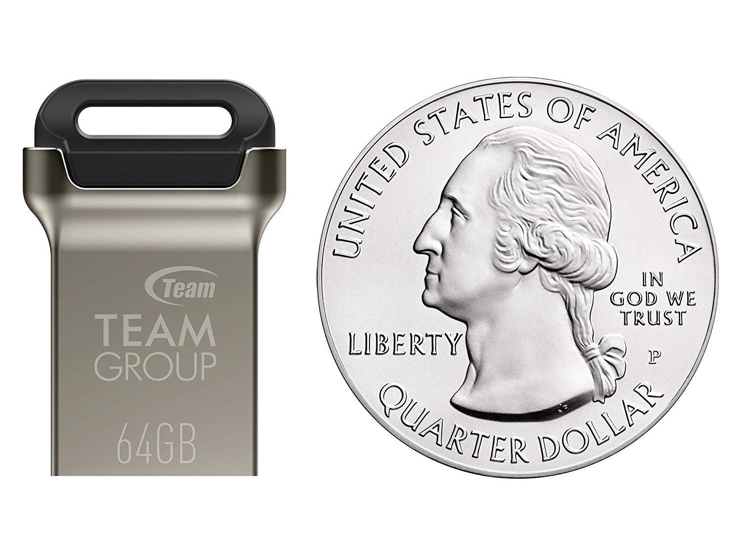 TEAMGROUP TEAMGROUP C162 32GB 5 Pack USB 3.2 Gen 1 USB 3.1/3.0 Mini Fits Metal Read 100MB/s Flash Thumb Drive External Data Storage Memory Stick Compatible with Computer/Laptop Black TC162332GB21