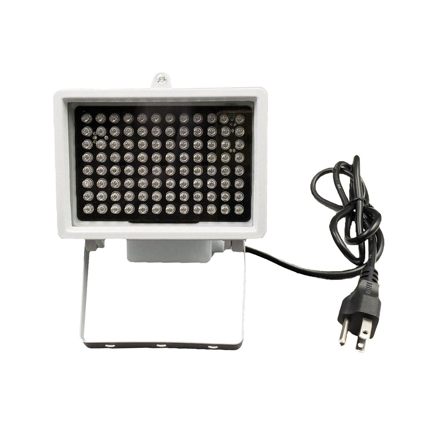 DMetric DMetric IR Illuminator, AC 110V - 220V 850nm Infrared 96 LED Night Vision Waterproof Lamp for Indoor Outdoor Security CCTV Camera, Long Range 80m (263 feet) and Wide Angle 60 Degree