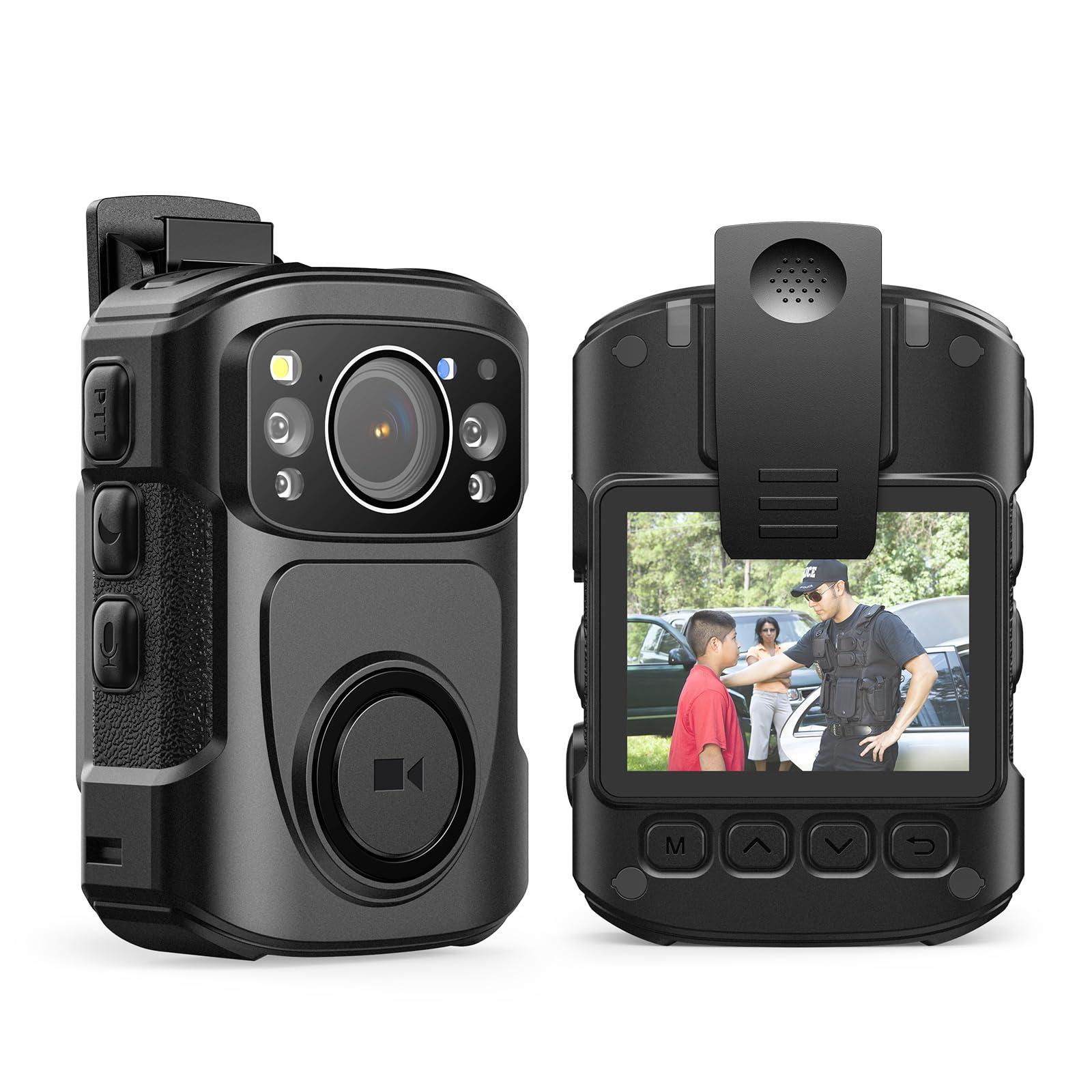 BOBLOV BOBLOV B4K5 4K Body Camera, 3400mAh IP68 Waterproof GPS Police 128GB Body Cams for 11Hrs(1080P Only) Video Record, Provide Charging Dock, Night Vision Video Camcorder for Personal, Guard Civilians