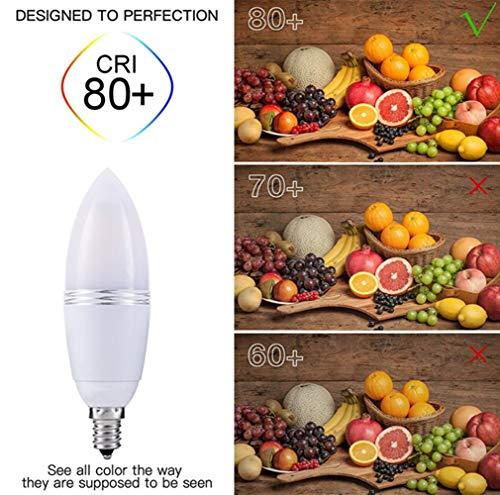 K JINGKELAI E12 LED Bulbs 12W LED Candelabra Bulb 12W Cool White LED Candelabra Light Bulbs 12 Watt(100 Watt Equivalent) LED Candle Bulbs,E12 Small Candle Base,Non-Dimmable,Pack of 4