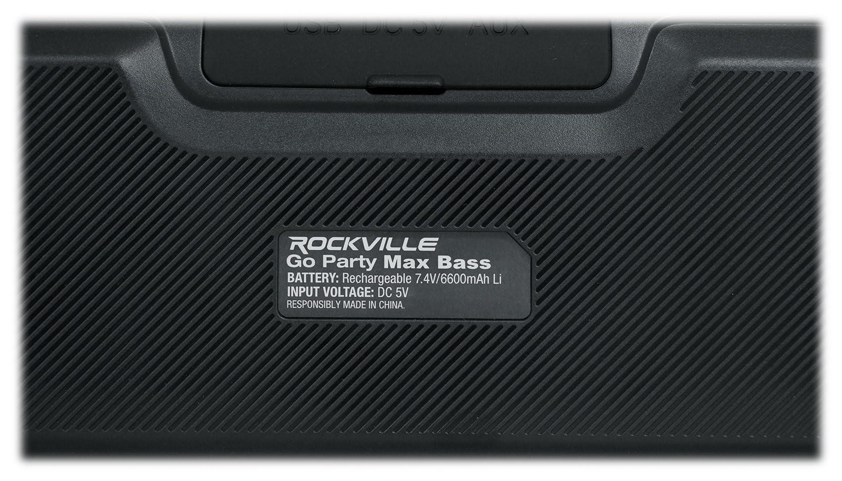 Rockville Rockville GO Party MAX BASS Large Portable LED Bluetooth Speaker w/Wireless Link