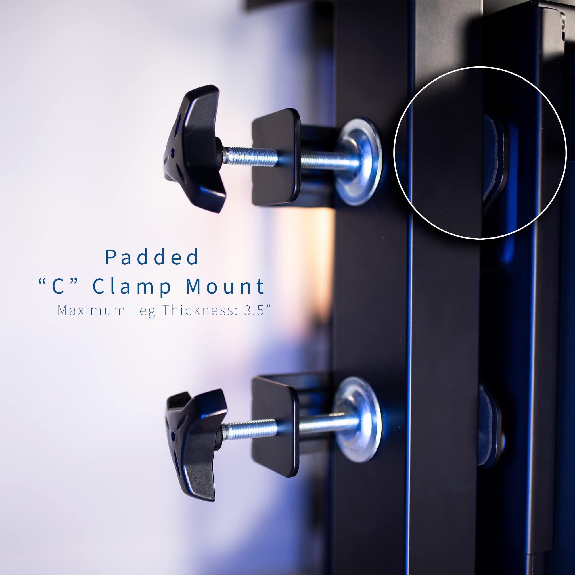 VIVO VIVO Adjustable Clamp-on Desk Leg PC Mount, Under Desk PC Bracket, Computer Case CPU Holder with Tool-Free Installation, Black, MOUNT-PC01C