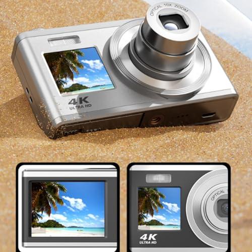 Dpofirs 10X Optical Zoom Camera for Travel Photography, 6X digital zoom 2.88in IPS Screen 4K 60M Camera, Auto Focus Vlogging Camera Built in Fill Light Photography for Adults