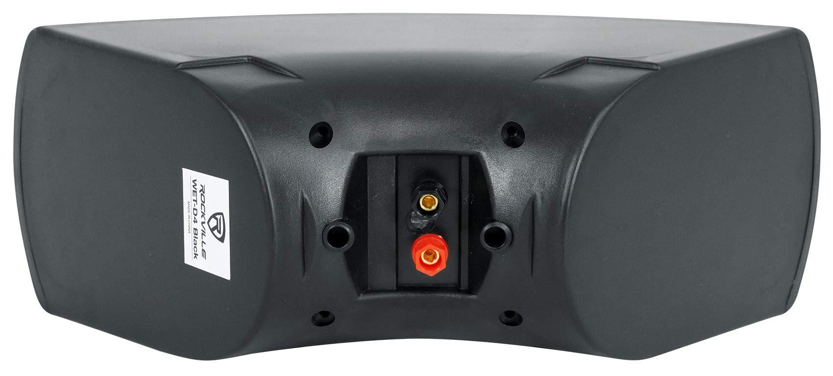 Rockville Rockville (4) Wet-D4 Black Indoor/Outdoor Commercial/Restaurant/Bar 70V Speakers