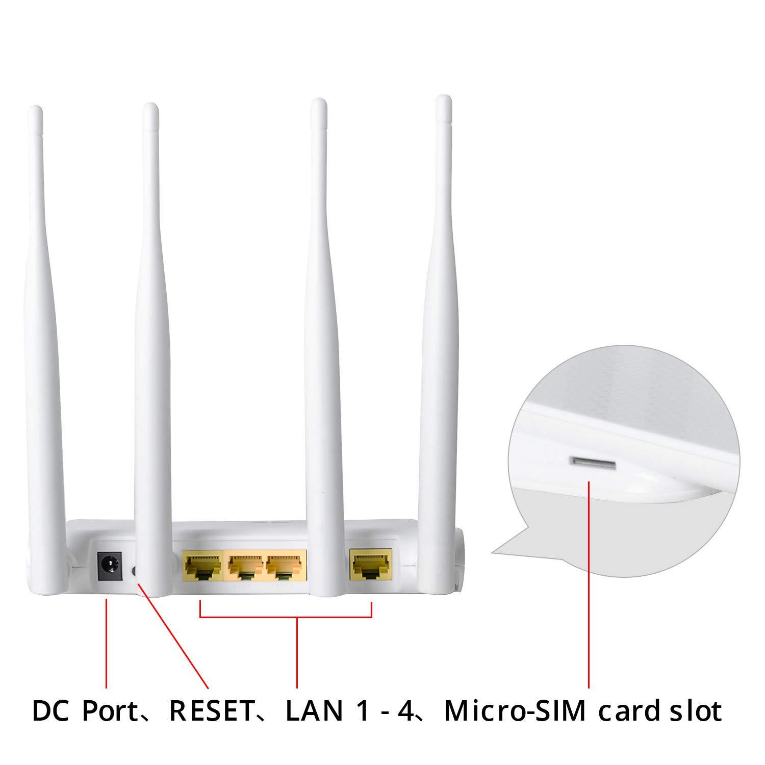 TUOSHI TUOSHI N300 WiFi Unlocked 4G LTE Modem Router with SIM Card Slot, 300Mbps WiFi, LTE Cat4, EC25-AF Qualcomm Chipset, 5dBi High Gain Antennas, Plug and Play, LT15F