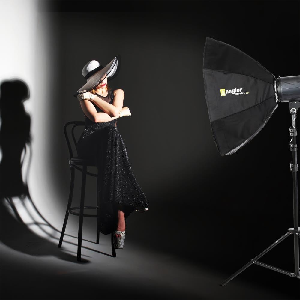 Angler Angler Boombox Octagonal Softbox (26") with Bowens Mount Premium Silver Interior, Removable Diffuser, Collapsible Perfect for Monolights, Strobes, LED Lights, for Professional Studio Photography