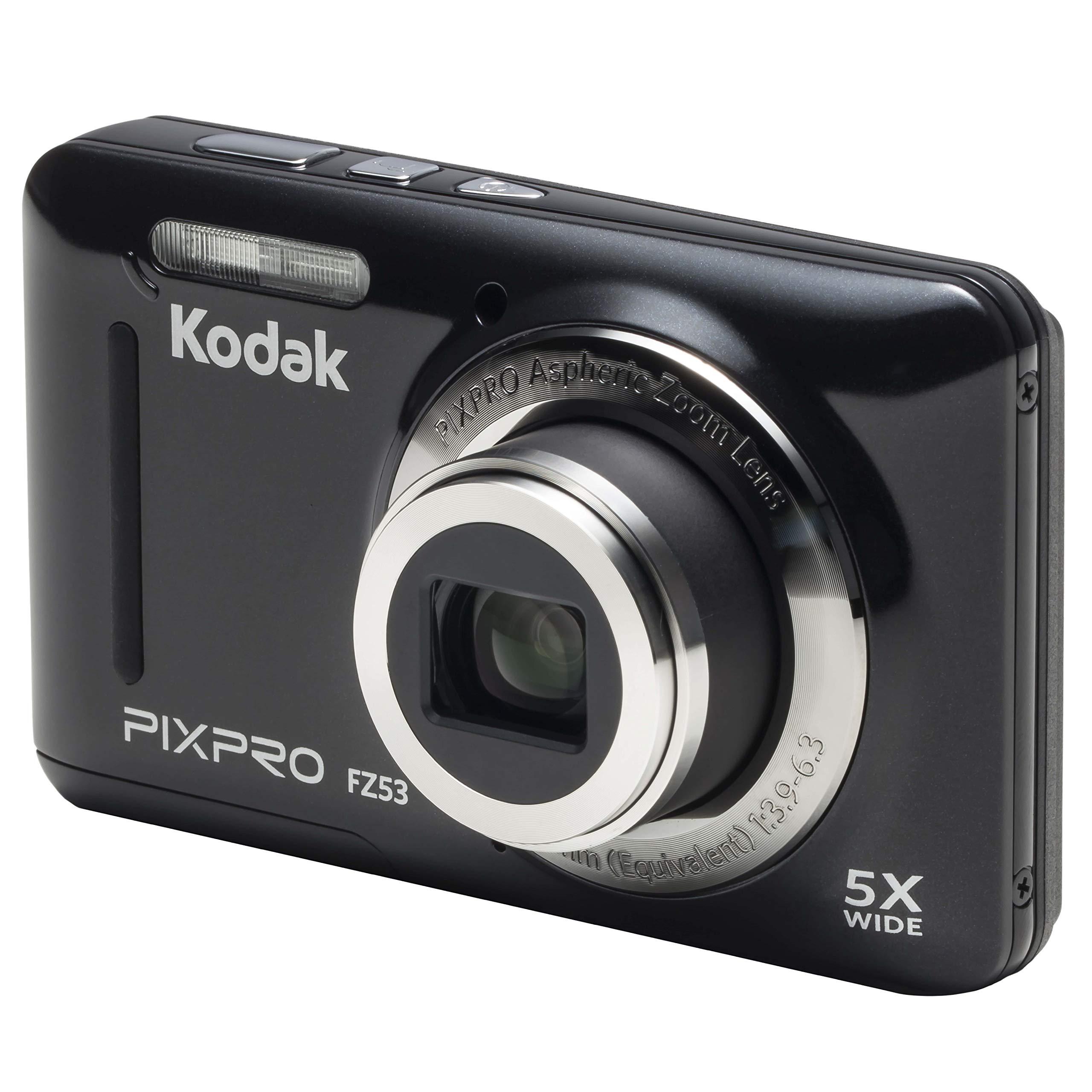 KODAK Kodak PIXPRO Friendly Zoom FZ53-BK 16MP Digital Camera with 5X Optical Zoom and 2.7" LCD Screen (Black)