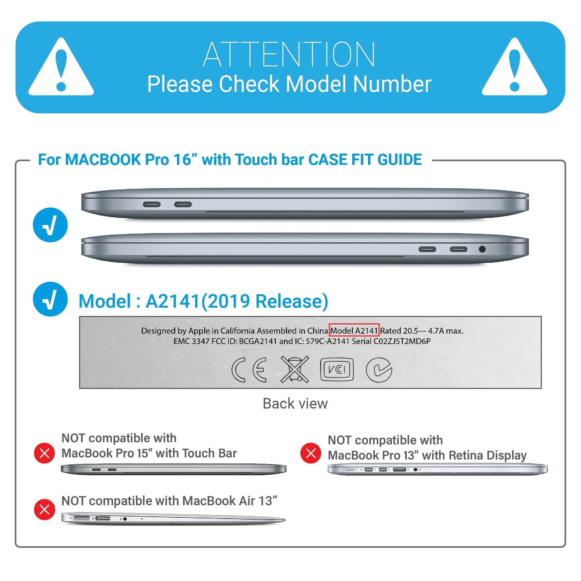IBENZER IBENZER Compatible with MacBook Pro 16 Inch Case A2141 Release 2020 2019, Hard Shell Case with Keyboard Cover & Type C Adapter for Old Version Mac Pro 16, Navy Blue, T16NYBL+1TC