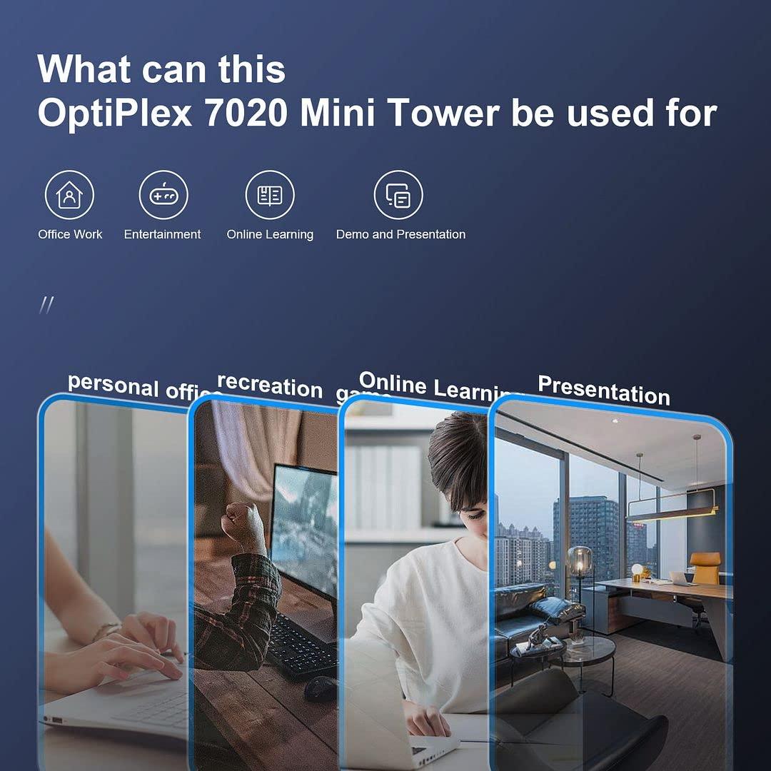 Dell Dell Tower Computers OptiPlex 7020 PC Desktop Tower, Intel Quad Core i7-4790 32GB Ram New 1TB SSD,2TB HDD,AC8260 Built-in WiFi Ready, Dual 4K Monitor Support, Altec Wireless Keyboard Mouse (Renewed)