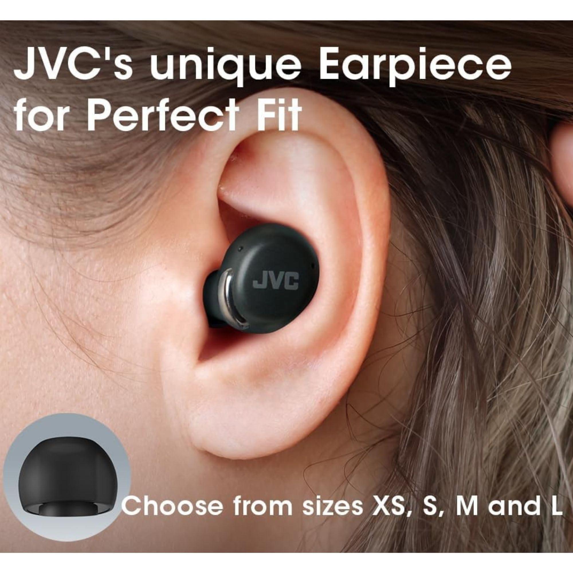 JVC JVC True Wireless Compact Earbuds Active Noise Cancelling - Bluetooth 5.3 Ear Buds Headphones for iPhone, Android - 27 Hr. Playback, Low Latency Mode - IPX4 Sweat/Rain Proof, Quick Charge Case, Mic