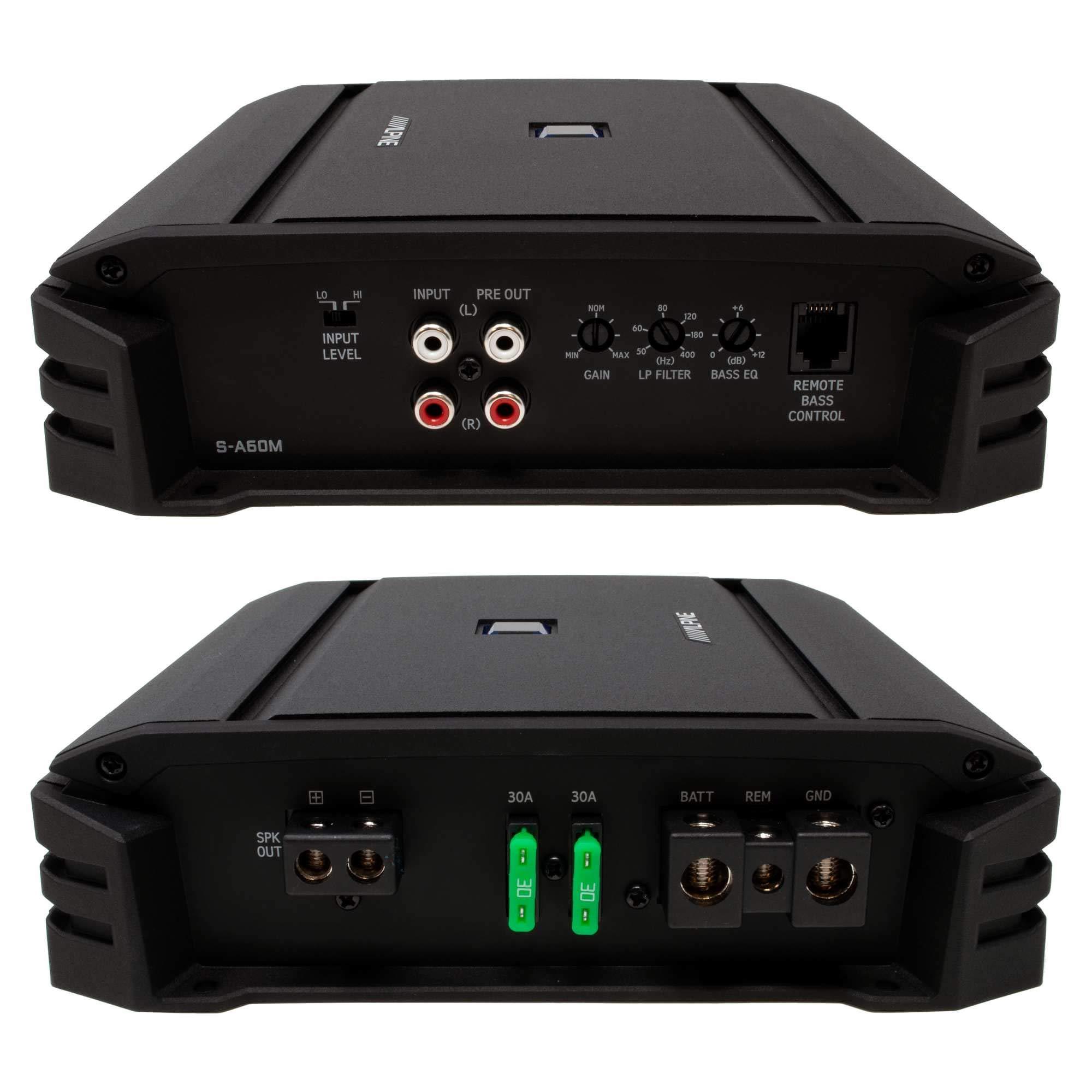 Alpine Alpine S-DB8V-TRK Dual 8" Halo S-Series Preloaded Truck Subwoofer Enclosure with Alpine S-A60M S-Series 600 Watt Mono Amp and RUX-KNOB.2 Bass Knob