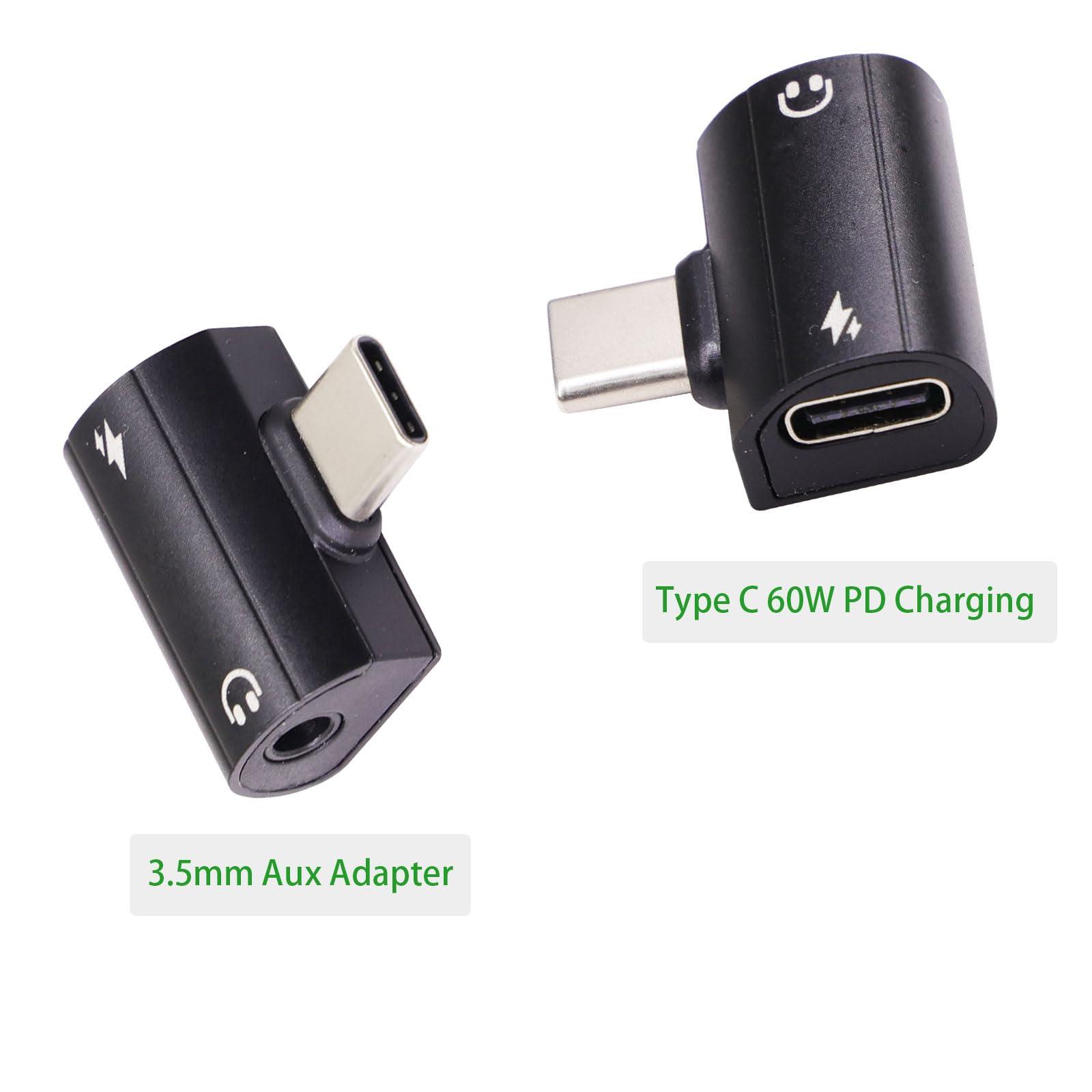 Fidioto USB C to 3.5mm Headphone and Charger Adapter, 2-in-1 USB C PD Charging Port with Aux Audio Jack, Compatible for 15/15 Pro, Mate 60 Pro, Samsung Galaxy S22 S21 S20, Google Pixel 4 3 XL and More