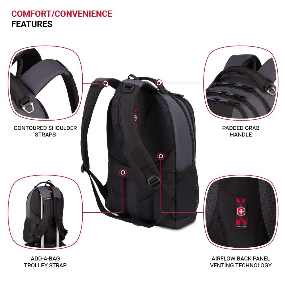 SwissGear SwissGear Cecil 5505 Laptop Backpack, Dark Grey/Black, 18-Inch