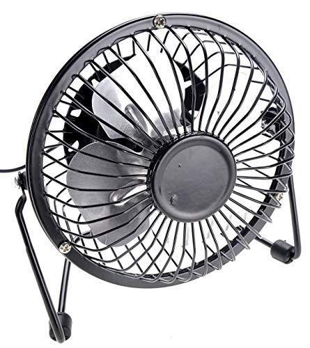 PowerTRC AZ Trading & Import Portable Mini Metal USB Table Fan (Black)