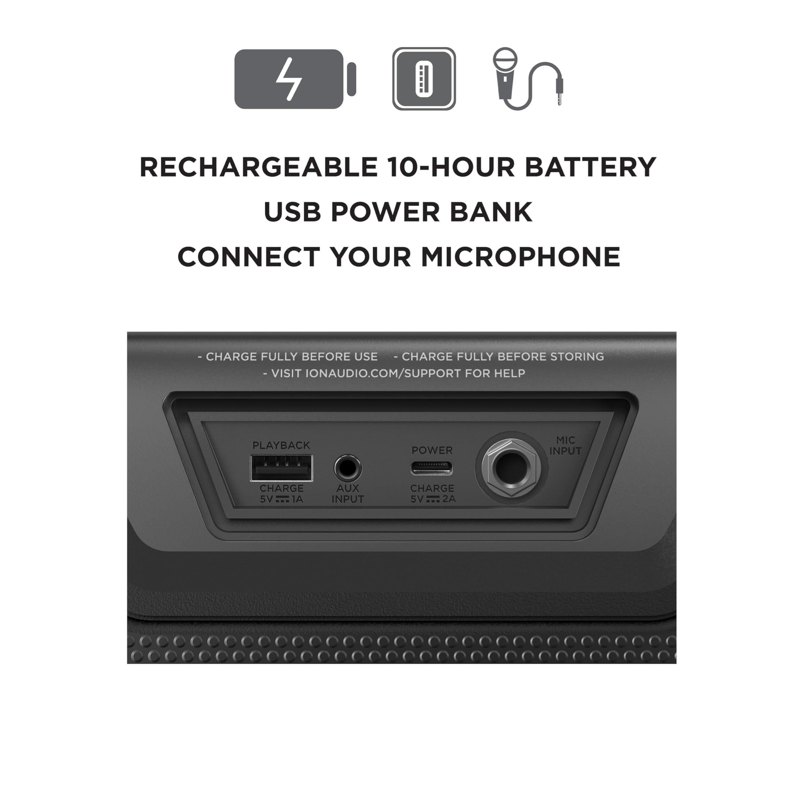 Generic ION Audio Trailblazer Roar All-Weather Bluetooth Speaker with Premium Wide Sound, Three Speakers (Renewed)