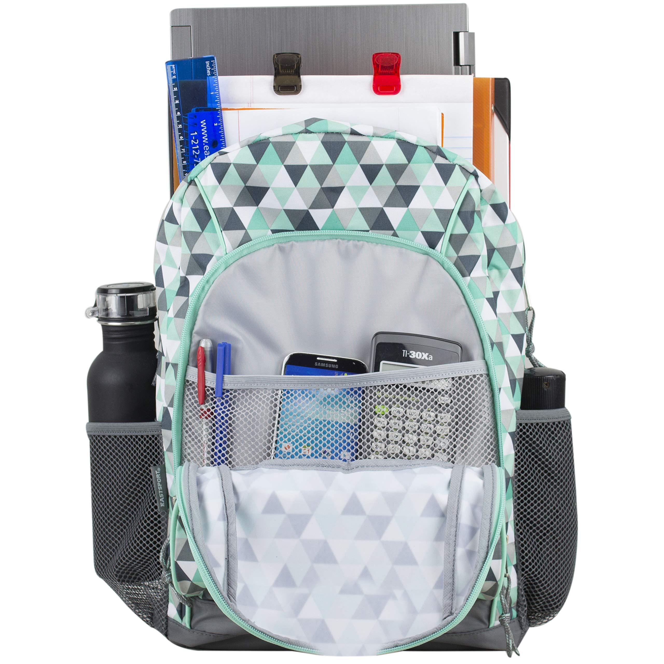 Eastsport Eastsport Laptop Backpack, Multipurpose Casual Daypack, Triple Compartments Bookbag for College, Hiking, Work, 18 Inches, Mint Blue