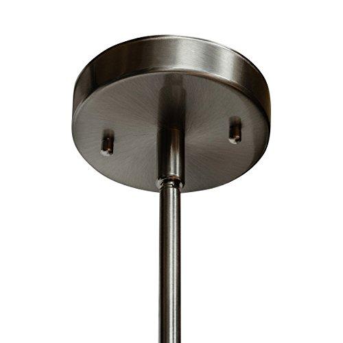 Globe Electric Globe Electric 65113 3-Light Pendant with Clear Glass Shade, 12", Brushed Steel Finish