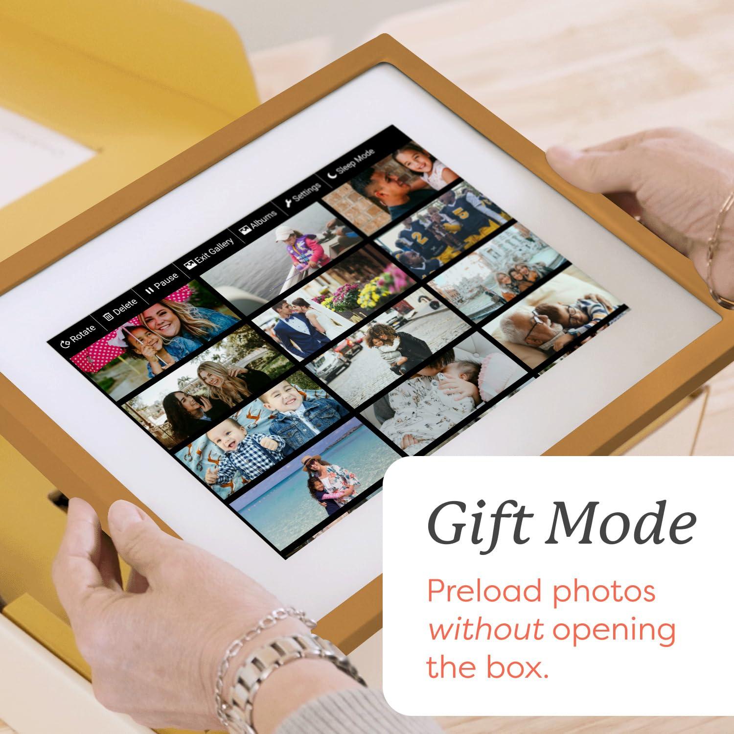 Skylight Skylight Digital Picture Frame - WiFi Enabled with Load from Phone Capability, Touch Screen Digital Photo Frame Display - Customizable Gift for Friends and Family - 10 Inch Gold