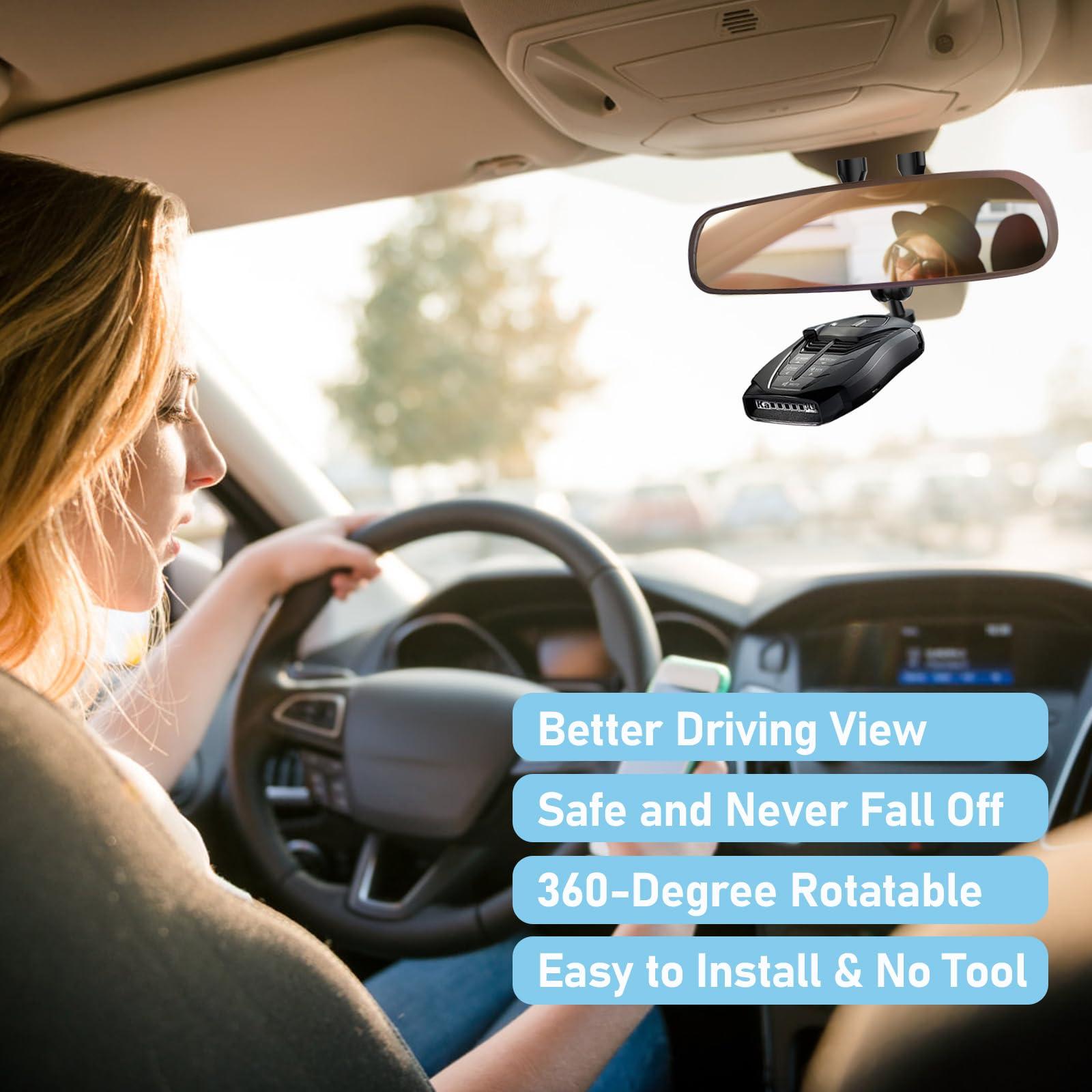 SDSACZMU Radar Detector Mount, Car Rearview Mirror Radar Detector Bracke, for Cobra iRadar ESD SPX RAD 480i 450 380 7800BT Radar Detector, Easy to Install