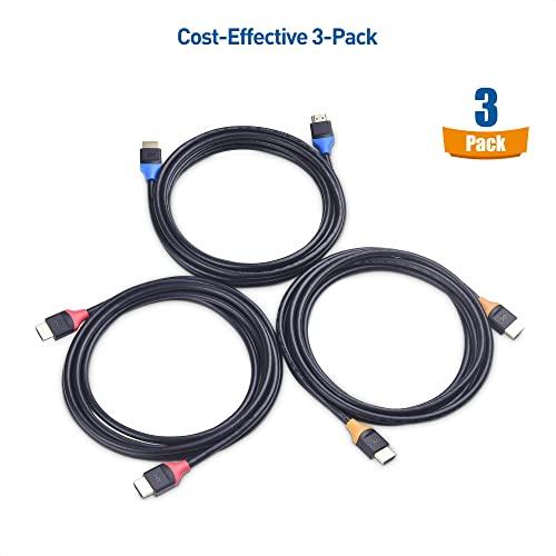 Cable Matters Cable Matters 3-Pack High Speed HDMI Cable 10 ft with 4K @60Hz, 2K @144Hz, FreeSync, G-SYNC and HDR Support for Gaming Monitor, PC, Apple TV, and More