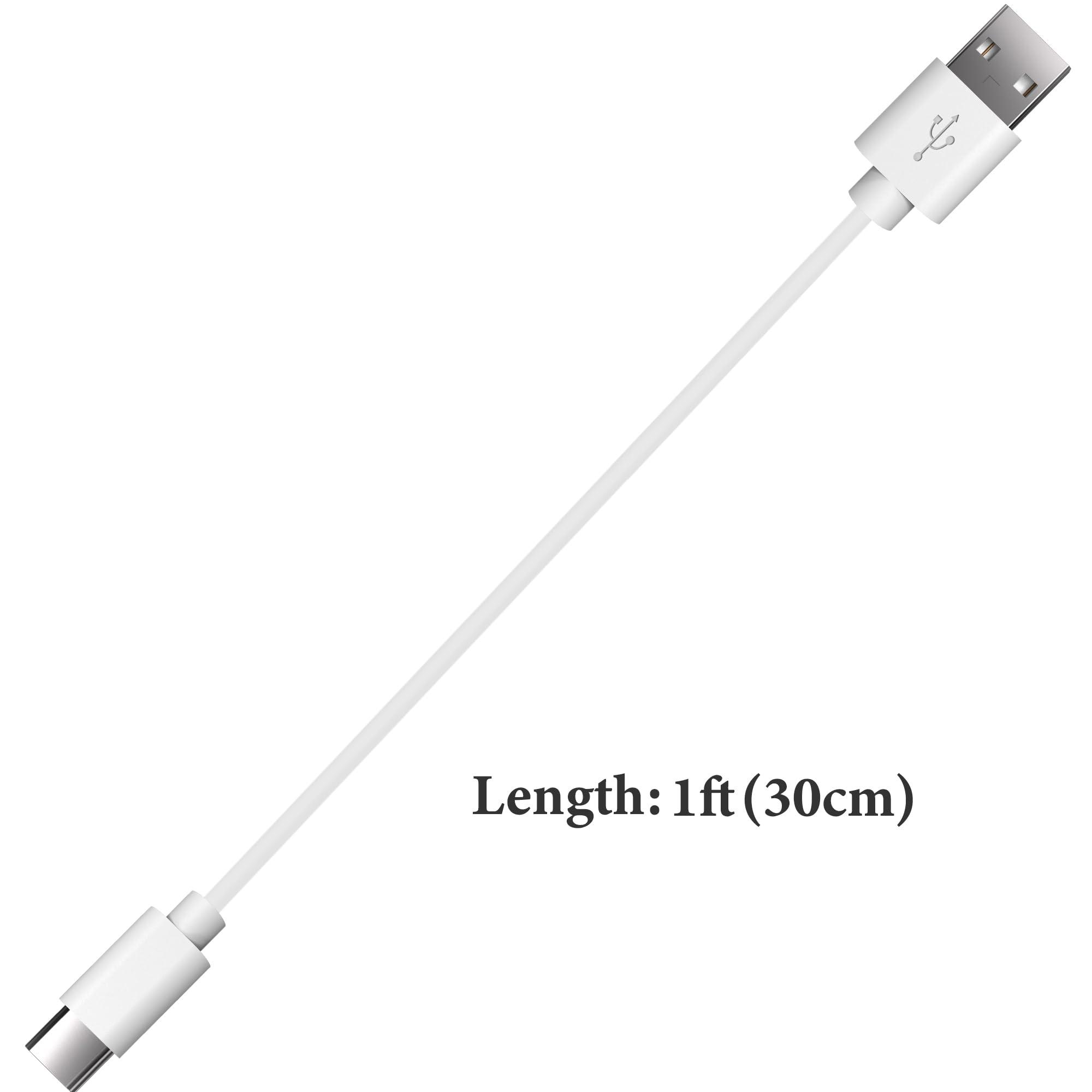 GEEKRIA Geekria USB Headphones Earbuds Short Charger Cable Compatible with Skullcandy Aviator 900 ANC, Dime EVO/3, Method 360 ANC, Push XT, USB Replacement Power Charging Cord (1ft/30cm 2 Pack)