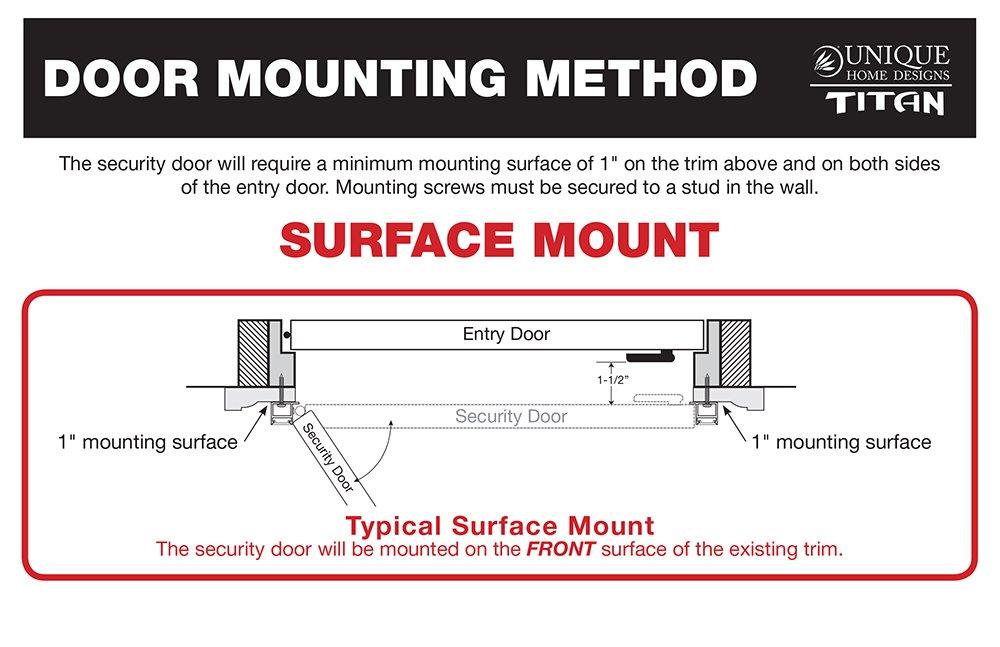Meshtec Titan 32x80 Meshtec Ultimate Security Screen Door | Aluminum Full View with Meshtec Advanced Screen System | Surface Mount | 3pt lock system & high tensile-strength stainless steel mesh screen, Bronze