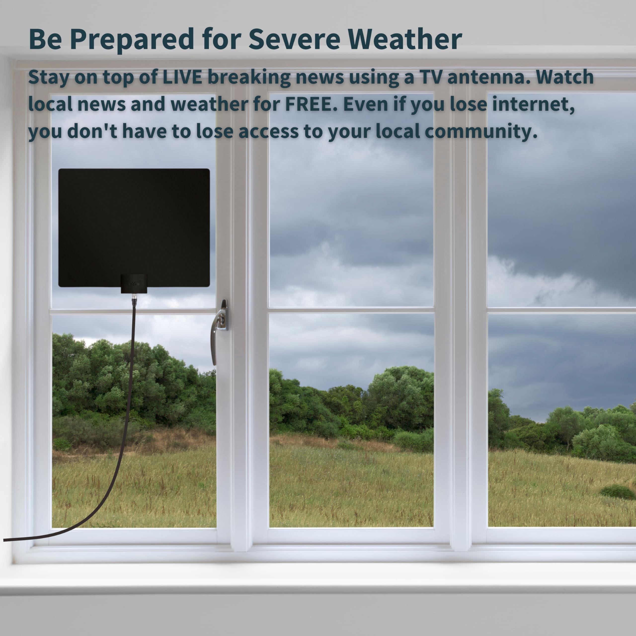 Mohu Mohu Leaf 50 Original Paper-Thin Indoor TV Antenna, UHF VHF, 60-Mile Range, Multi-Directional, 4K 8K UHD NEXTGEN TV - w/ 12 ft. Cable, Jolt Switch