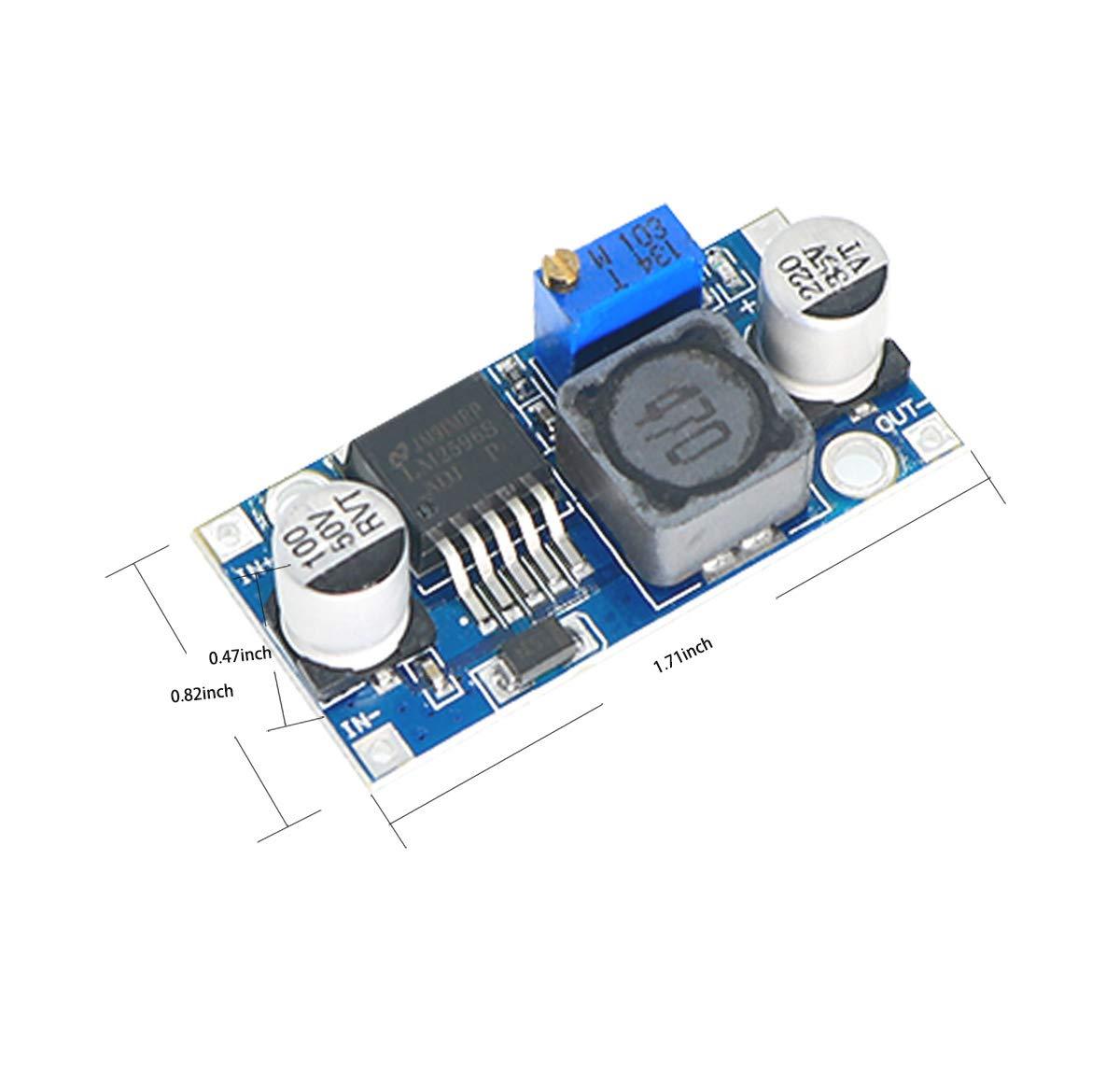 Zovfam LM2596 DC to DC Buck Converter Adjustable Input 3.0-40V Output 1.5-35V Power Supply Voltage Step Down Module, Pack of 10