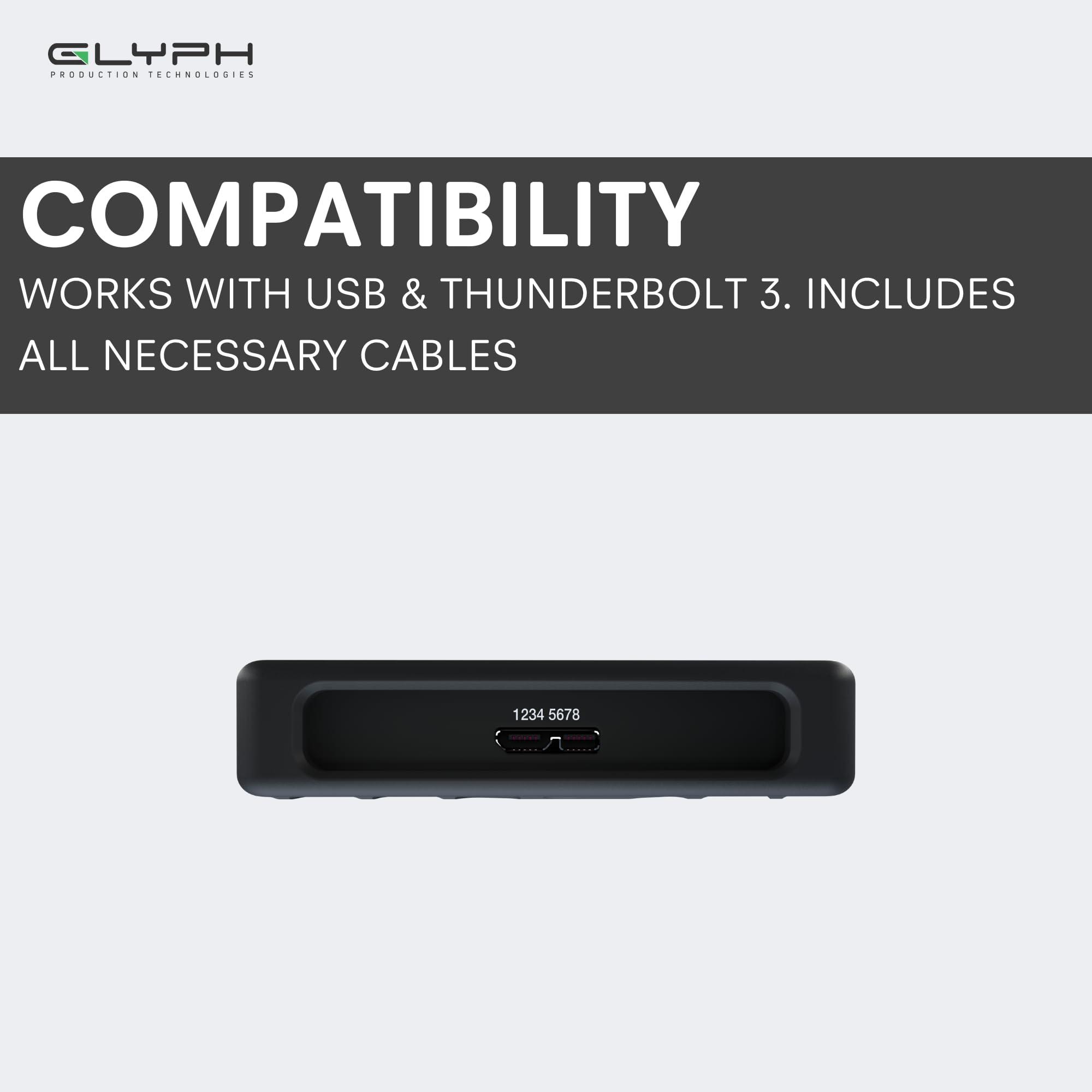 Glyph Production Technologies Glyph SecureDrive+ 8TB Professional Encrypted Rugged Mobile SSD with Bluetooth