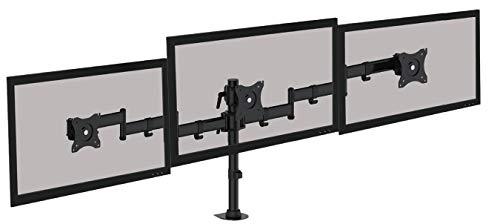 Kantek Kantek Articulating Triple Monitor Arms, for 13\" to 27\" Monitors, 360 Deg Rotation, 45 Deg Tilt, 180 Deg Pan, Black, Supports 18 Lb