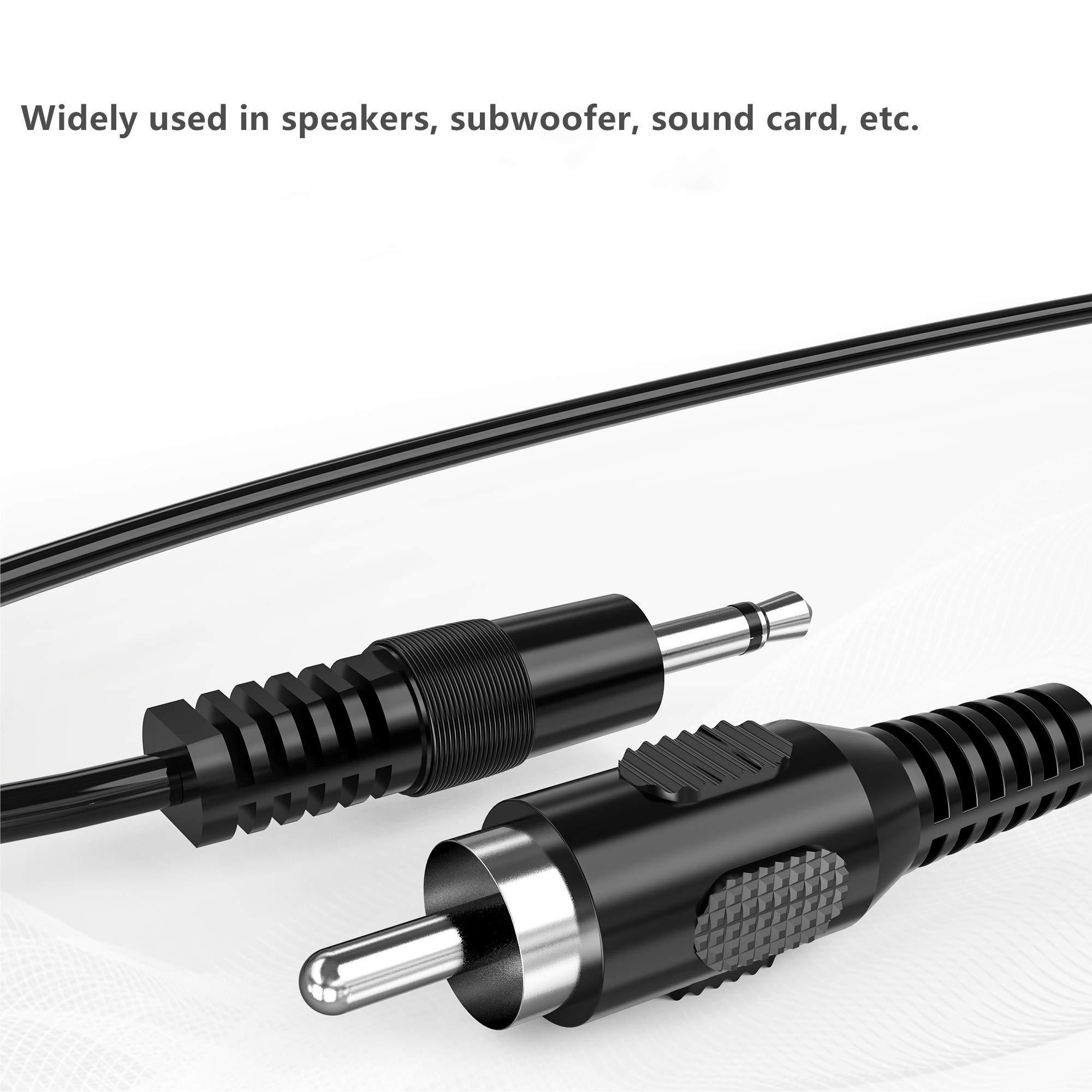 RFAdapter RCA to 3.5mm Mono, 6ft 3.5mm 1/8 inch Mono Male Plug to RCA Male Audio Cable Adapter, for Speakers, Subwoofer
