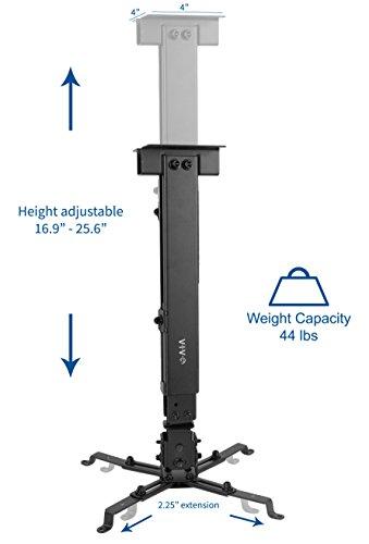VIVO VIVO Universal Adjustable Wall Ceiling Projector Mount Bracket, Extendable Length Projection, Black, MOUNT-VP06B