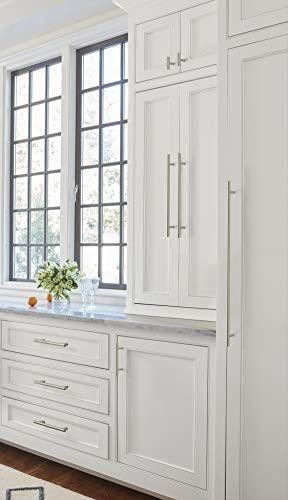 Amerock Amerock | Cabinet Pull | Sterling Nickel | 21-7/16 inch (544 mm) Center to Center | Bar Pulls | 1 Pack | Drawer Pull | Drawer Handle | Cabinet Hardware