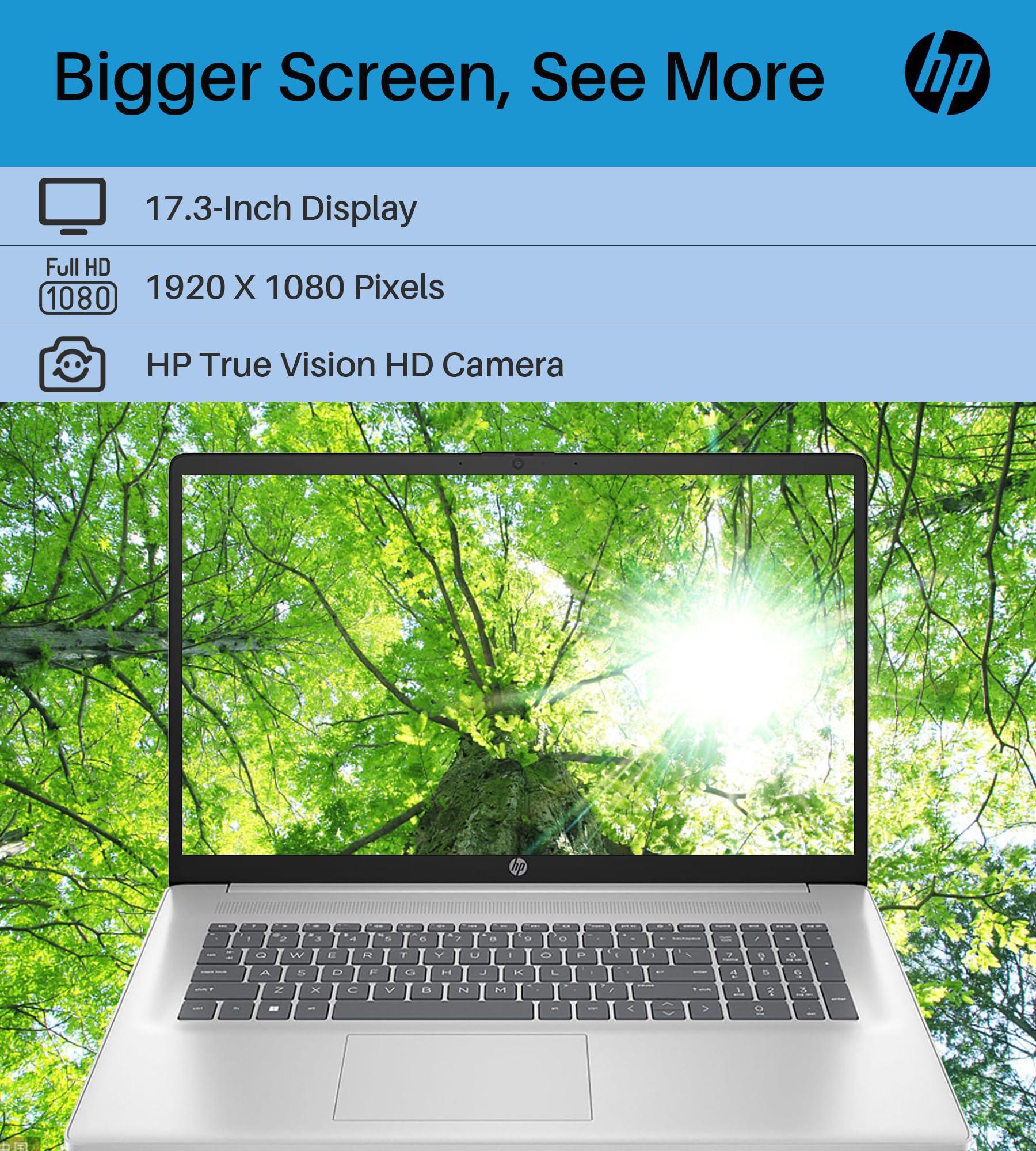 HP HP 17.3 Laptop, 2023 Best Laptop for Working, 17.3" FHD Display, Intel Core i5 1335U Processor up to 4.6GHz, 16GB RAM, 1TB SSD, Intel Iris Xe Graphics, Wi-Fi 6, Backlit Keyboard, Windows 11 Home