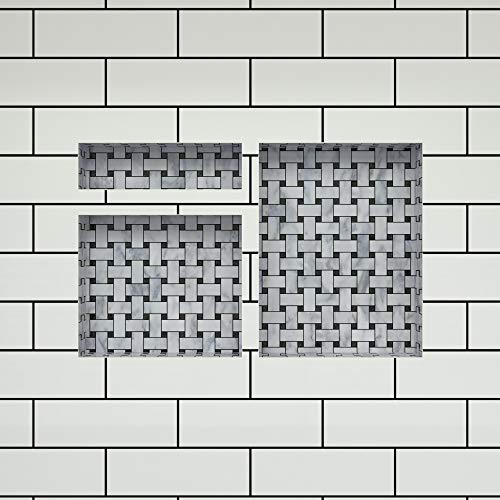 Tile Redi USA Redi Niche Triple Niche Recessed Shower Shelf- Black, Three Inner Shelves , 32-Inch Width x 20-Inch Height x 4-Inch Depth