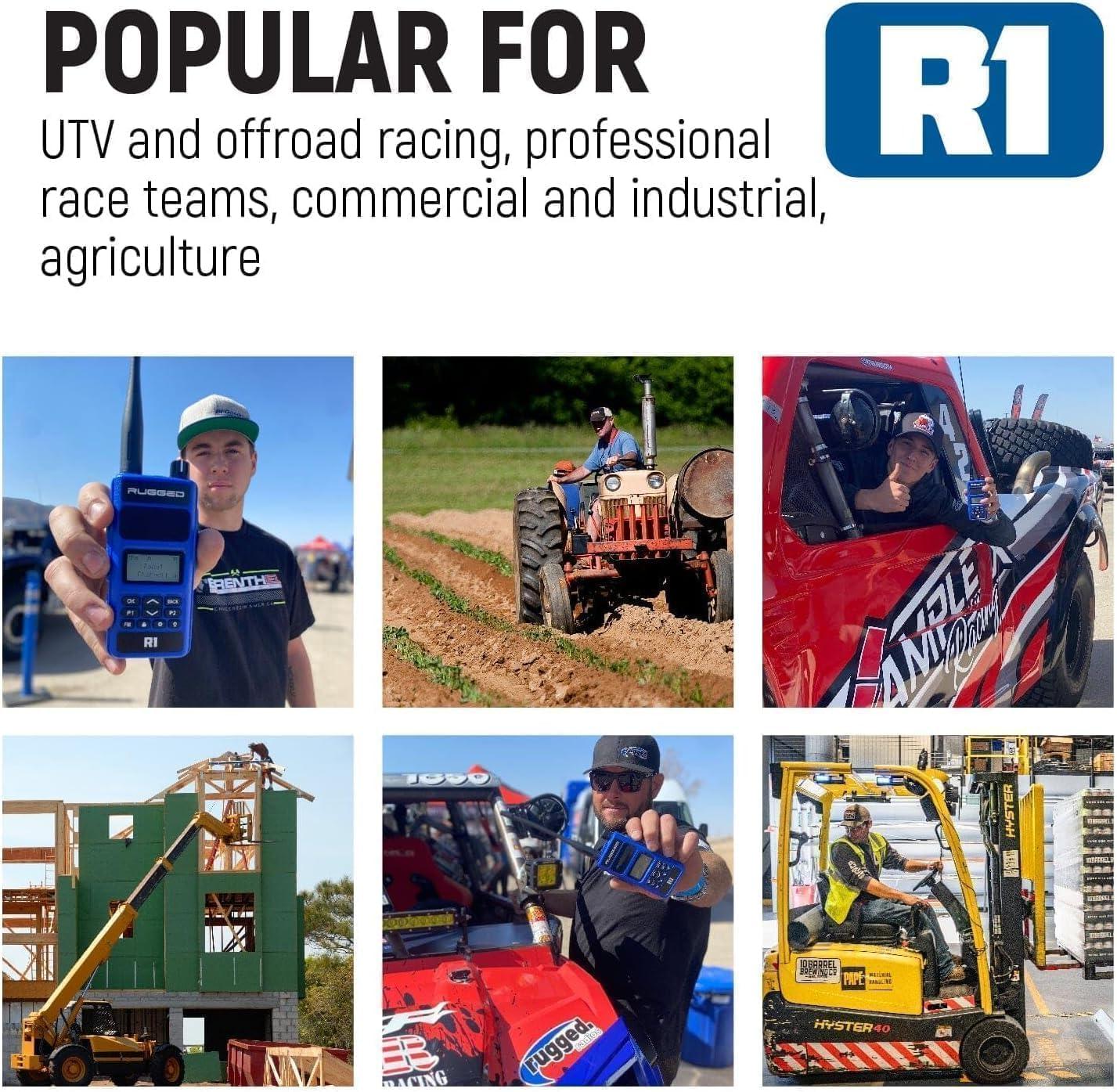 Rugged Radios Rugged Radios Ready Pack Two Way Handheld Radio Walkie Talkie is Easy to Grab and Ready for Any Emergency, Road Trip or Adventure. R1 2 Pack with Accessories