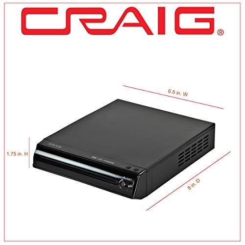 Craig Craig CVD401A Compact HDMI DVD Player with Remote in Black | Compatible with DVD-R/DVD-RW/JPEG/CD-R/CD-R/CD | Progressive Scan | Up-Convert to 1080p |