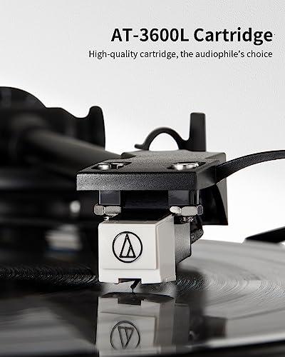 ANGELS HORN ANGELS HORN Turntable, Vinyl Record Player, Built-in Phono Preamp, Belt Drive 2-Speed, Adjustable Counterweight, AT-3600L (Upgraded Bluetooth Version)