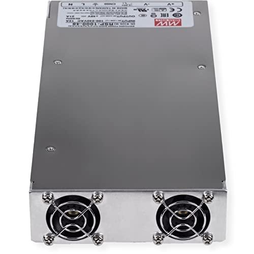 TRENDnet TRENDnet 1000W, 48V DC, 21A AC to DC Industrial Power Supply with PFC Function, TI-RSP100048, Compatible with 4U 19” Rackmount TI-R4U (Sold Separately), Built in DC Fans, UL 508 Approved