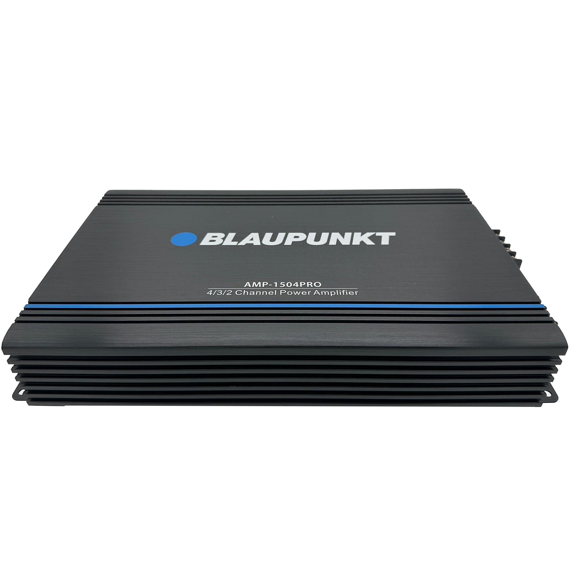 BLAUPUNKT BLAUPUNKT 1504PRO Car Audio 4/3/2-Channel Full Range 2 Ohm Stable Amp Amplifier 1500 Watts Max | Slim and Compact